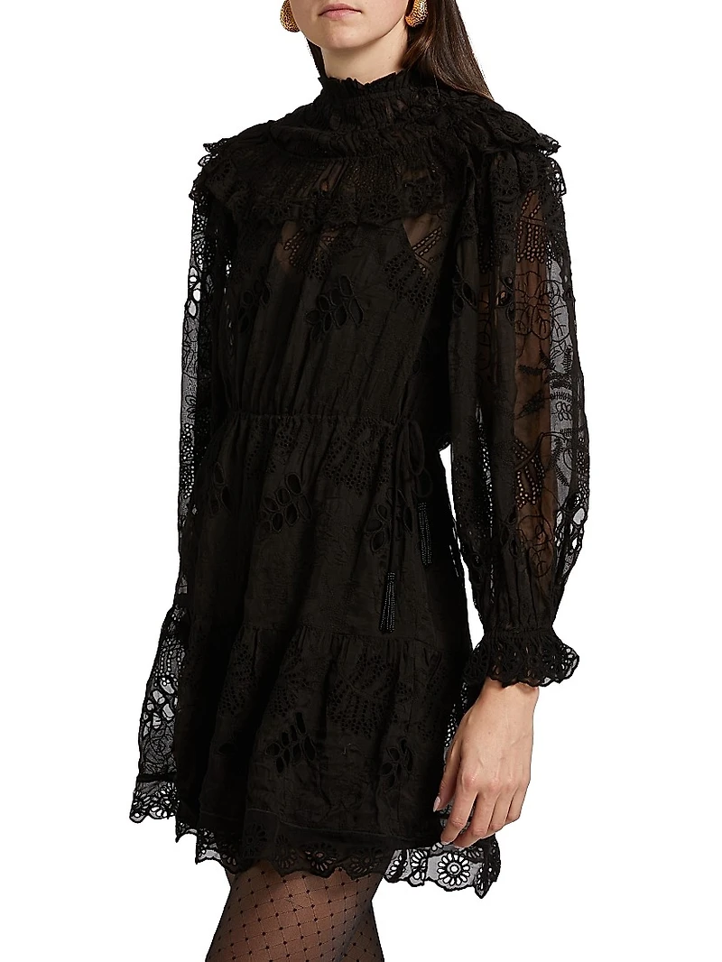 Flowered Organza Minidress