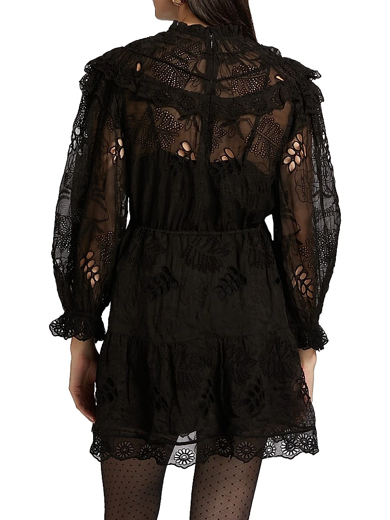 Flowered Organza Minidress