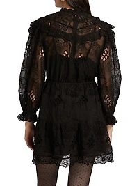 Flowered Organza Minidress