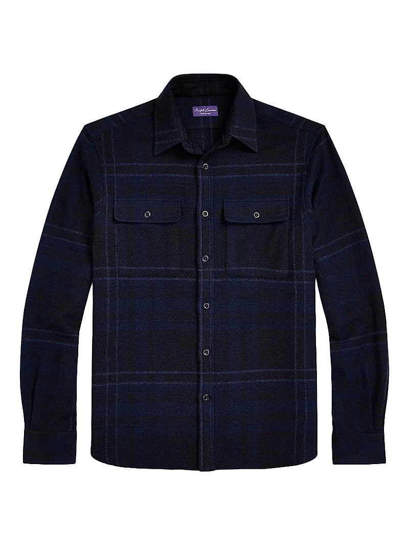 Plaid Wool-Blend Shirt