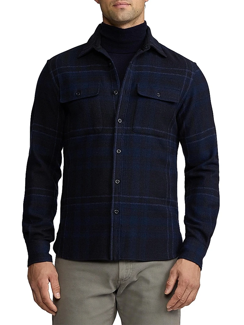 Plaid Wool-Blend Shirt