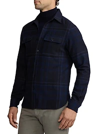 Plaid Wool-Blend Shirt
