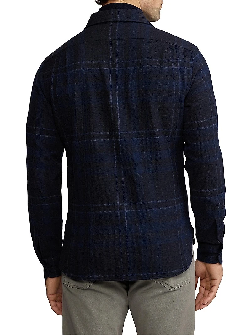 Plaid Wool-Blend Shirt