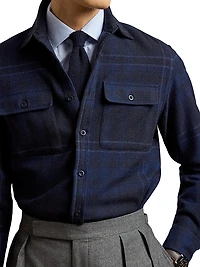 Plaid Wool-Blend Shirt