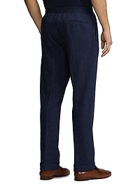 Hand-Tailored Herringbone Suit Trousers