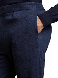 Hand-Tailored Herringbone Suit Trousers