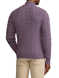 Cable-Knit Cashmere Mockneck Sweater