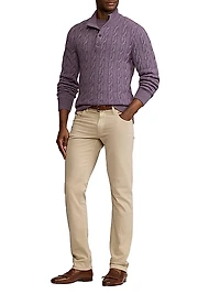 Cable-Knit Cashmere Mockneck Sweater