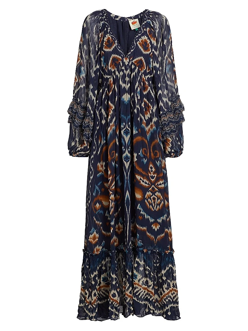 Pineapple Ikat-Inspired Maxi Dress