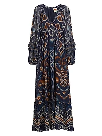 Pineapple Ikat-Inspired Maxi Dress