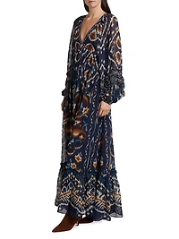 Pineapple Ikat-Inspired Maxi Dress