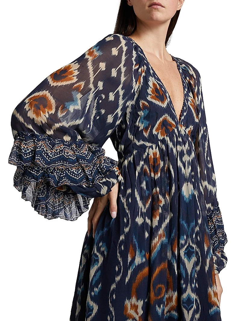 Pineapple Ikat-Inspired Maxi Dress