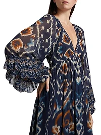 Pineapple Ikat-Inspired Maxi Dress