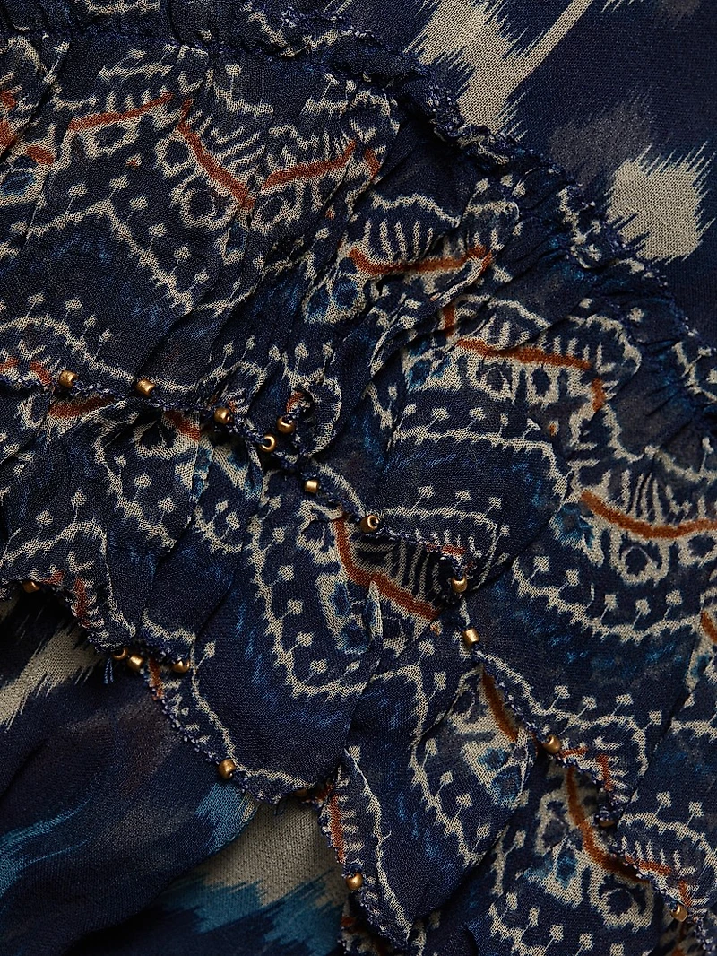 Pineapple Ikat-Inspired Maxi Dress