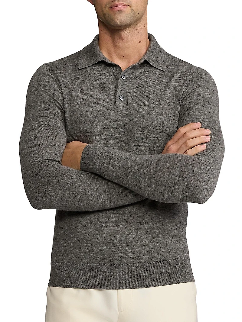 Cashmere Polo-Collar Sweater