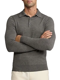Cashmere Polo-Collar Sweater