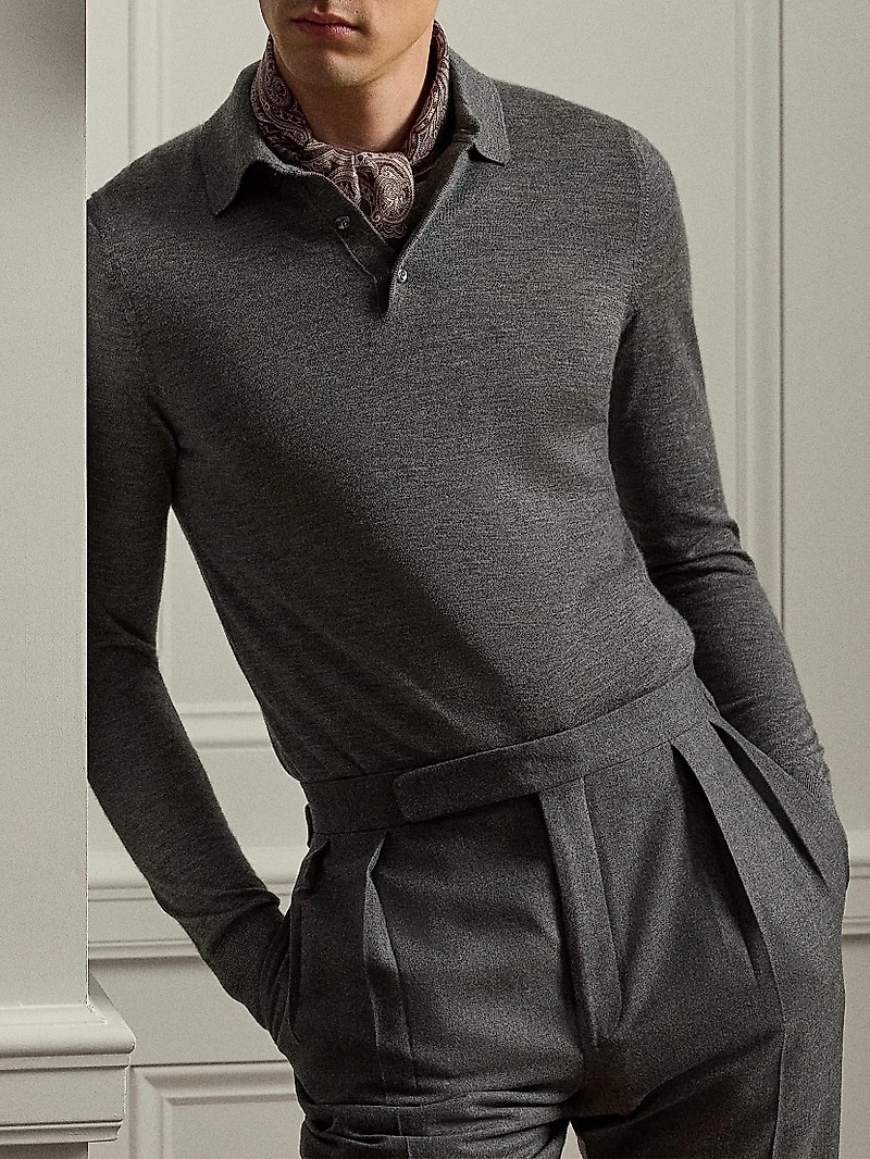 Cashmere Polo-Collar Sweater