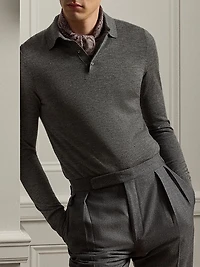 Cashmere Polo-Collar Sweater