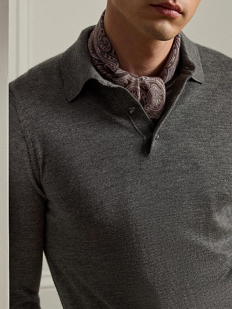 Cashmere Polo-Collar Sweater