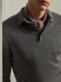 Cashmere Polo-Collar Sweater