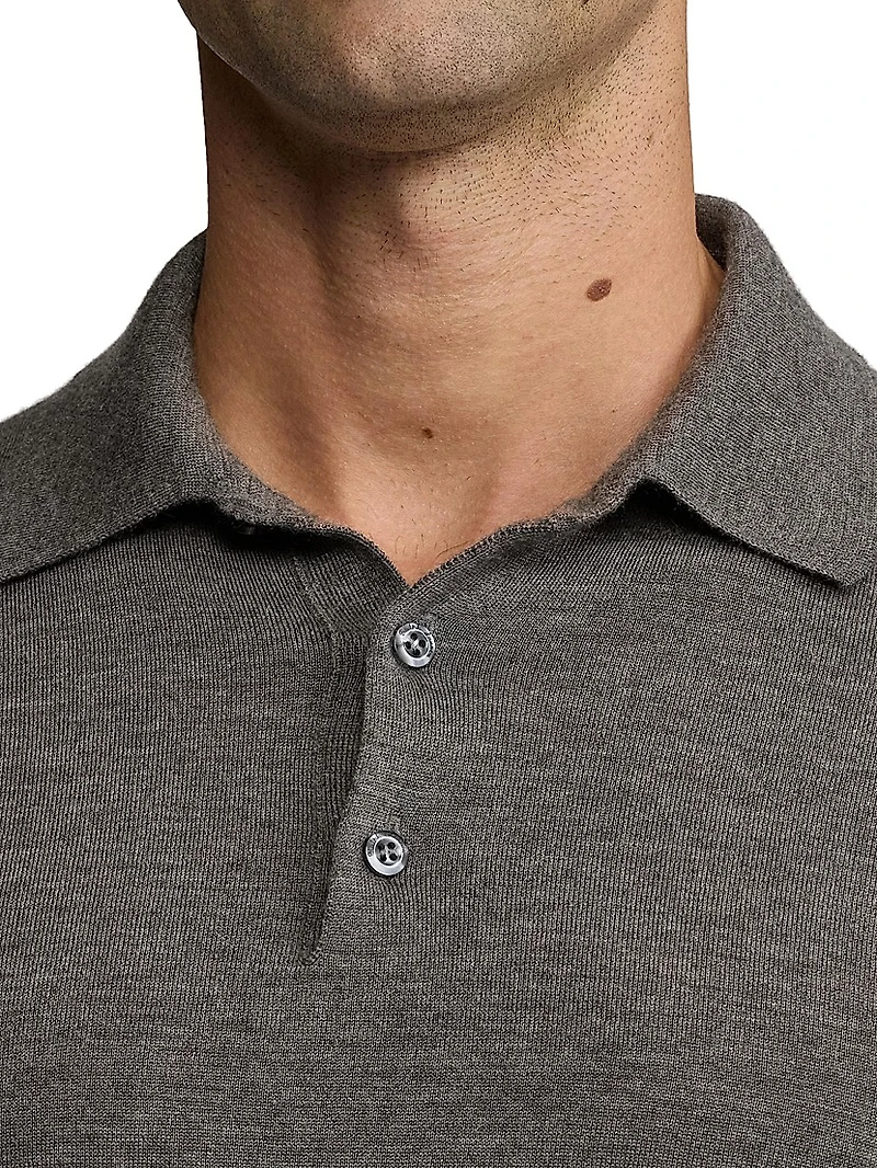 Cashmere Polo-Collar Sweater
