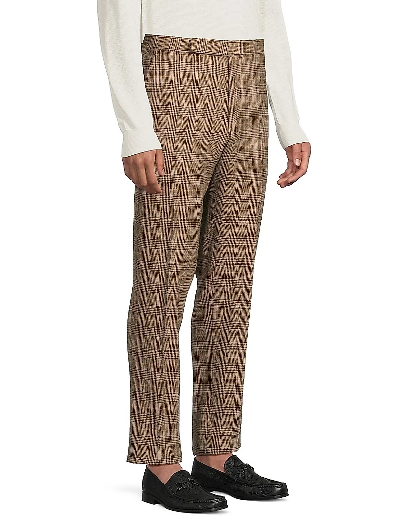 Gregory Handmade Glen Plaid Suit Trousers