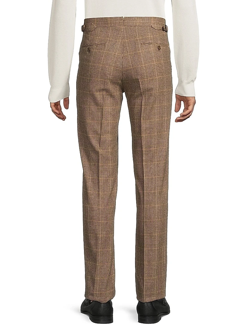 Gregory Handmade Glen Plaid Suit Trousers