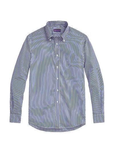 Bengal-Striped Cotton Poplin Shirt