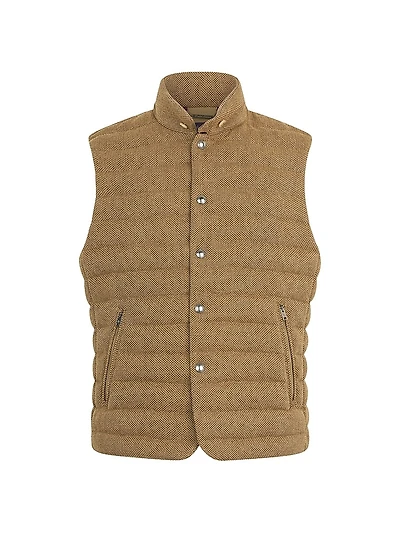 Quilted Tweed Down Vest