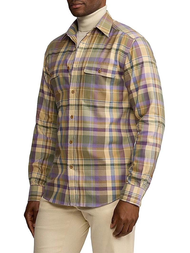 Flashlight Plaid Button-Up Shirt