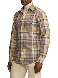 Flashlight Plaid Button-Up Shirt