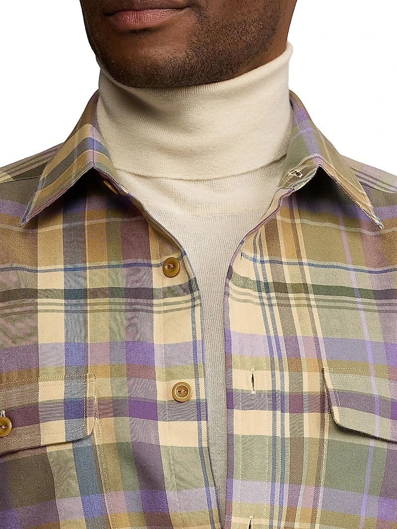 Flashlight Plaid Button-Up Shirt