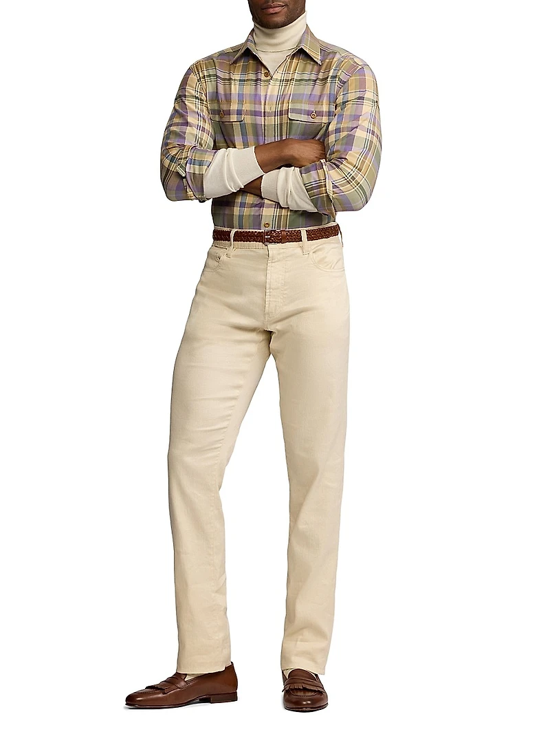 Flashlight Plaid Button-Up Shirt