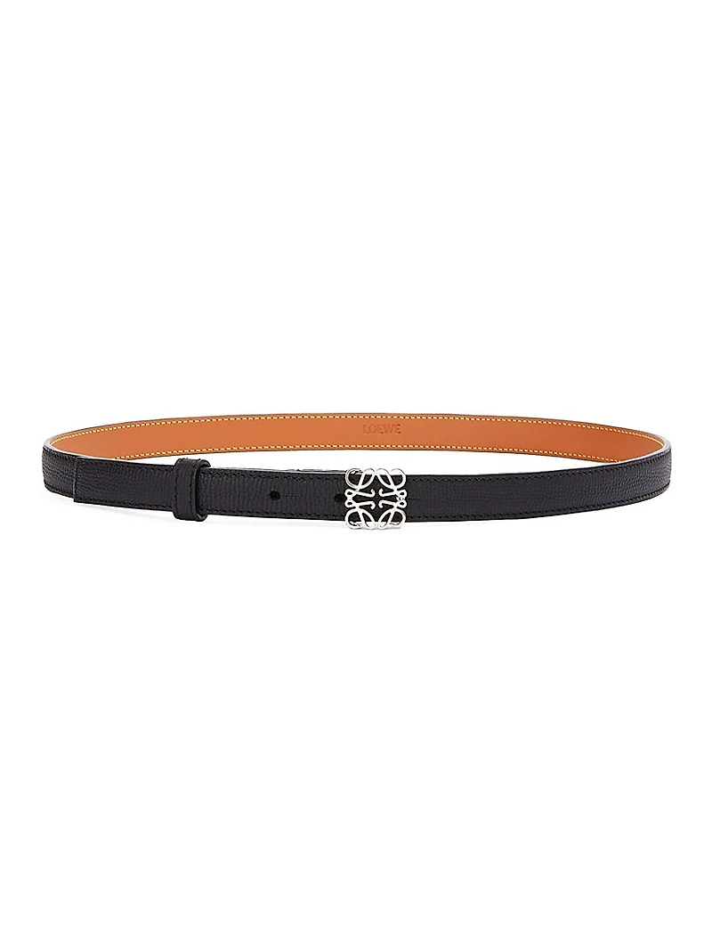 Anagram Pebbled Leather Belt