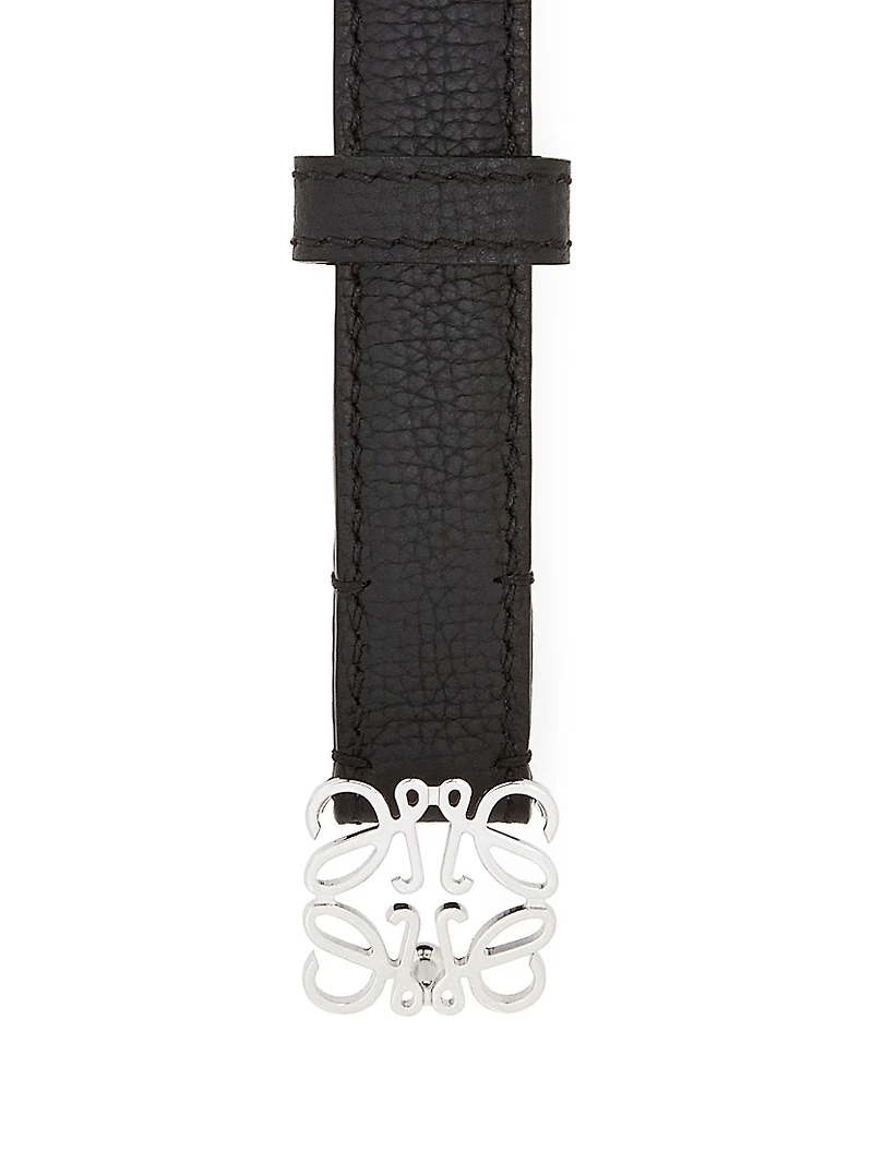 Anagram Pebbled Leather Belt