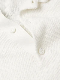 Silk-Cotton Polo-Collar Sweater