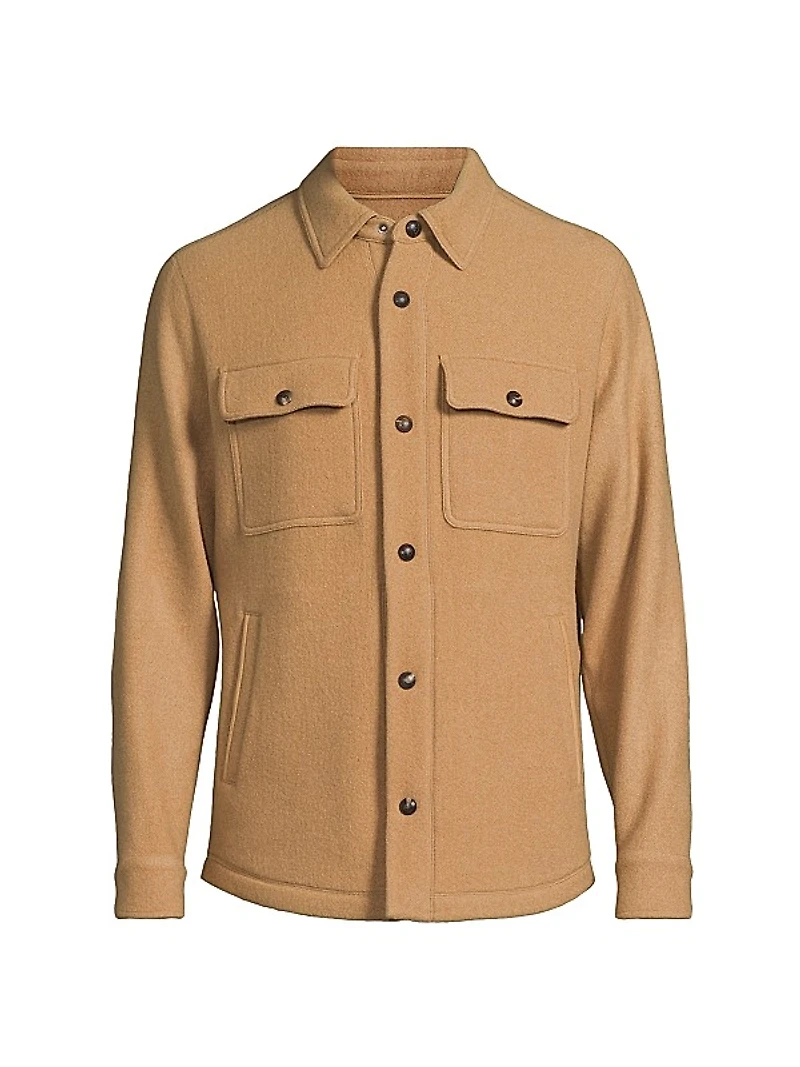Cashmere-Wool Shirt Jacket