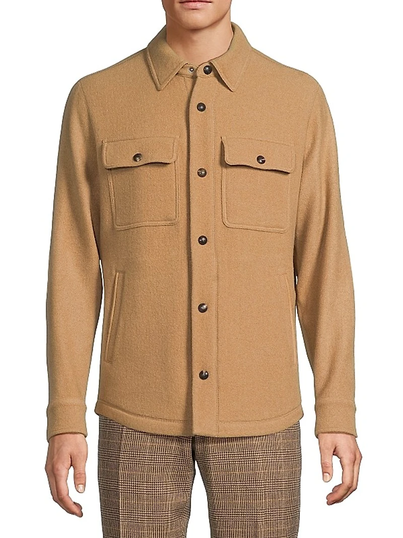 Cashmere-Wool Shirt Jacket