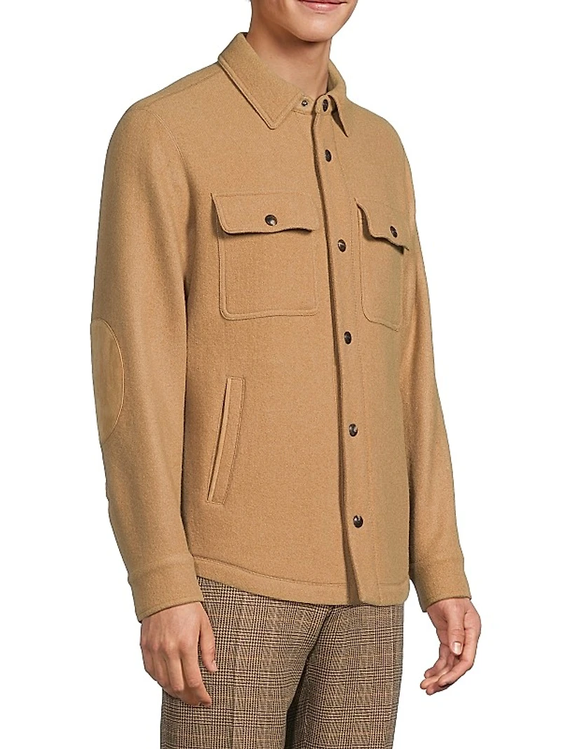 Cashmere-Wool Shirt Jacket