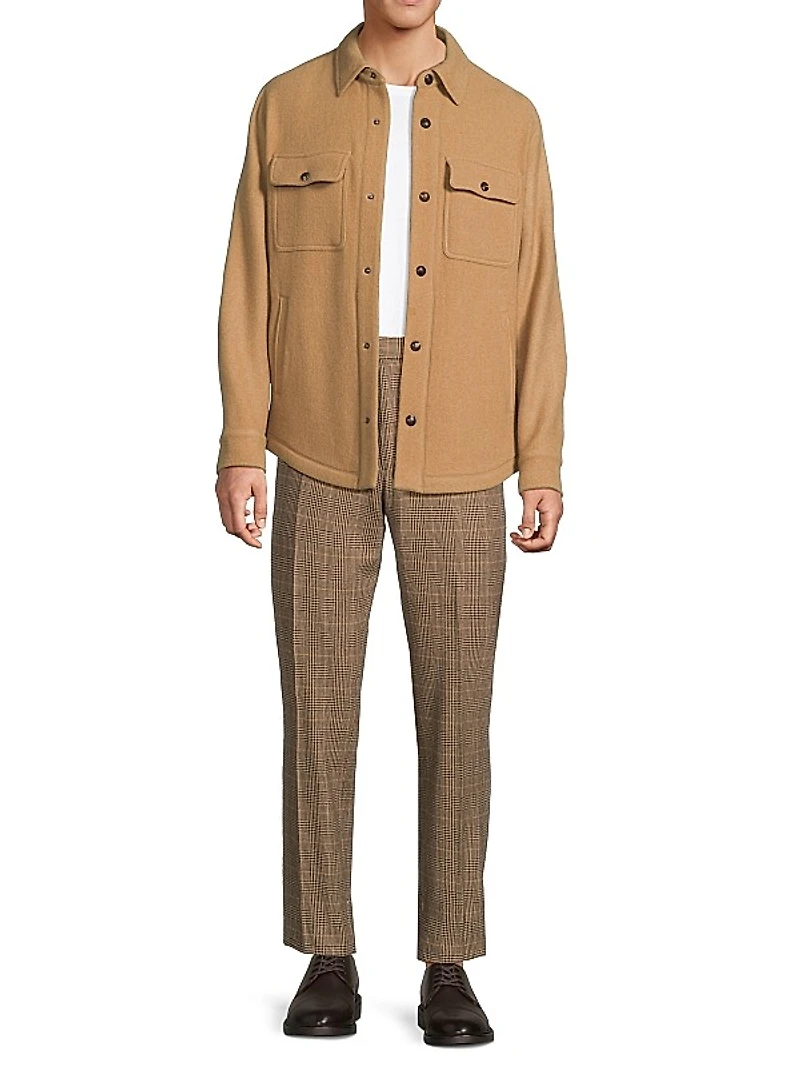 Cashmere-Wool Shirt Jacket