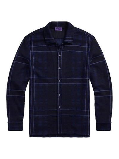 Plaid Cashmere Shirt Sweater