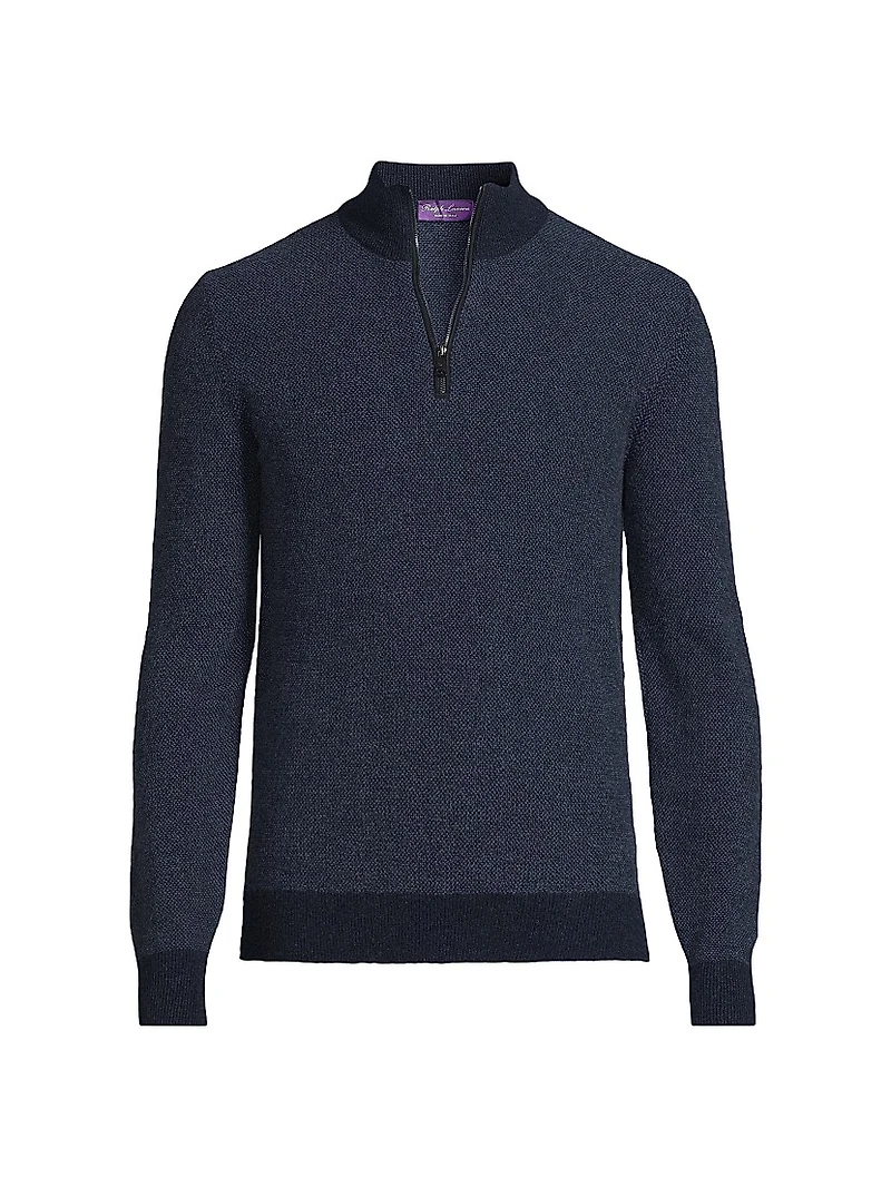 Cashmere Birdseye Half-Zip Sweater
