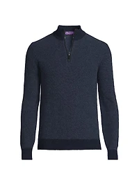 Cashmere Birdseye Half-Zip Sweater