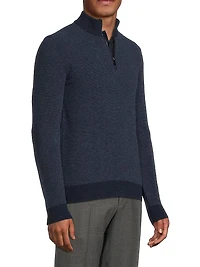 Cashmere Birdseye Half-Zip Sweater