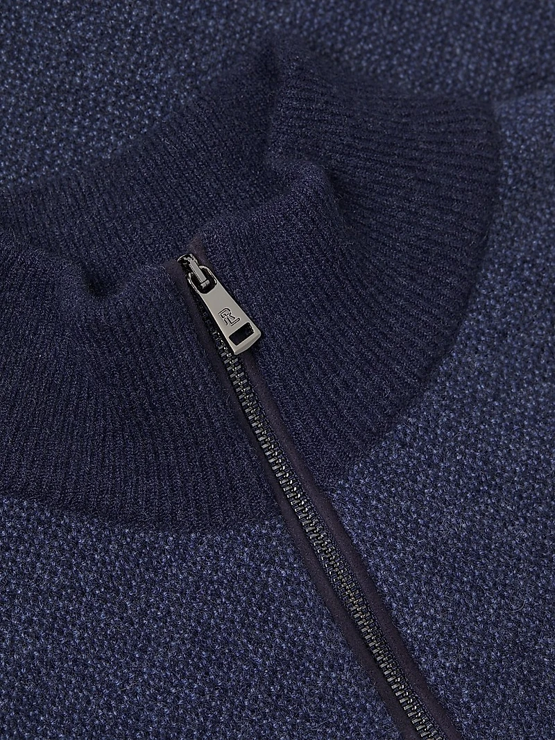 Cashmere Birdseye Half-Zip Sweater