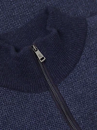 Cashmere Birdseye Half-Zip Sweater