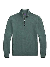 Birdseye Cashmere Quarter-Zip Sweater