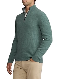 Birdseye Cashmere Quarter-Zip Sweater