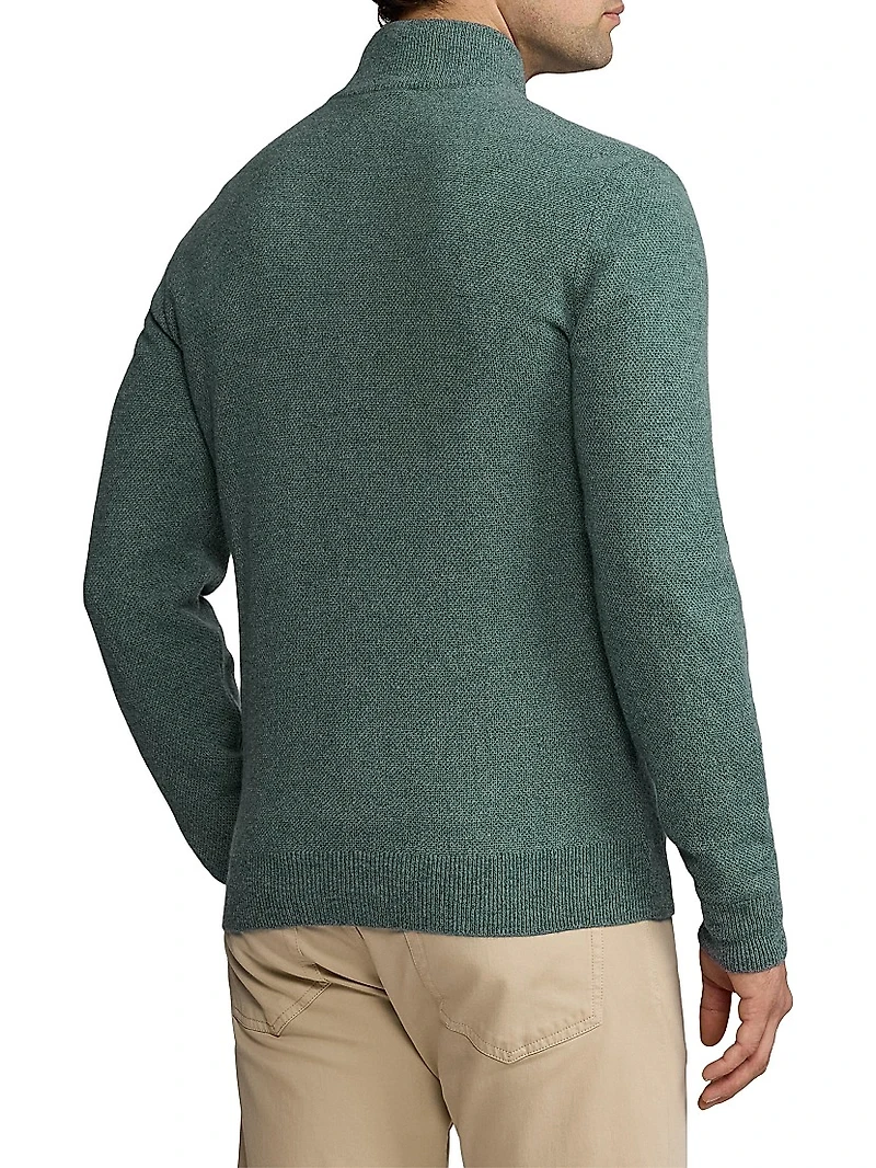 Birdseye Cashmere Quarter-Zip Sweater