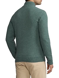 Birdseye Cashmere Quarter-Zip Sweater